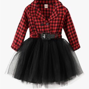 Plaid Red and Black Tutu Dress for Kids